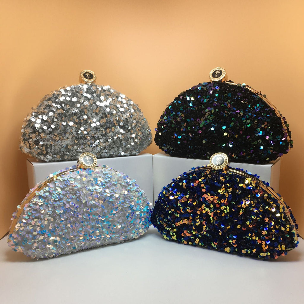 Sequined laser iridescent multi-color fashionable cosmetic bags