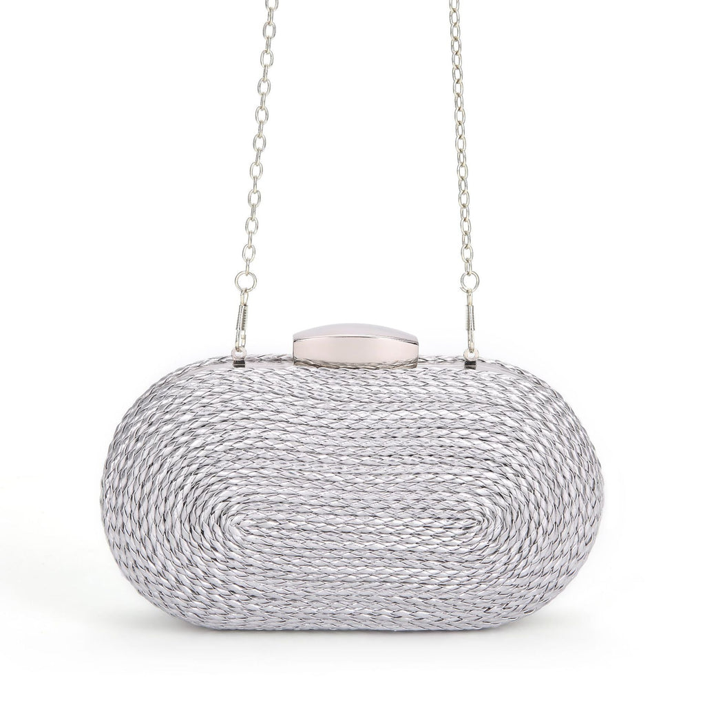 Fashionable oval crossbody woven bags