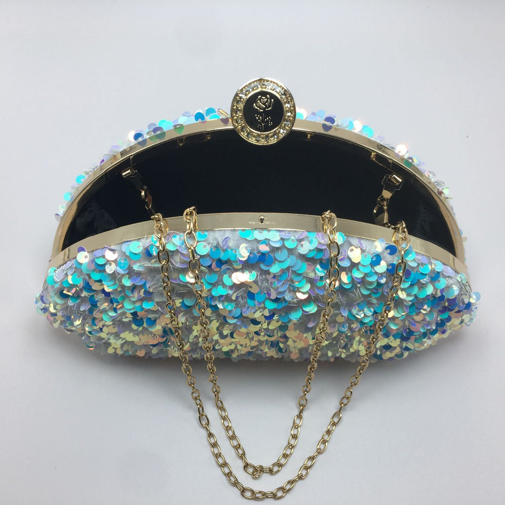 Sequined laser iridescent multi-color fashionable cosmetic bags
