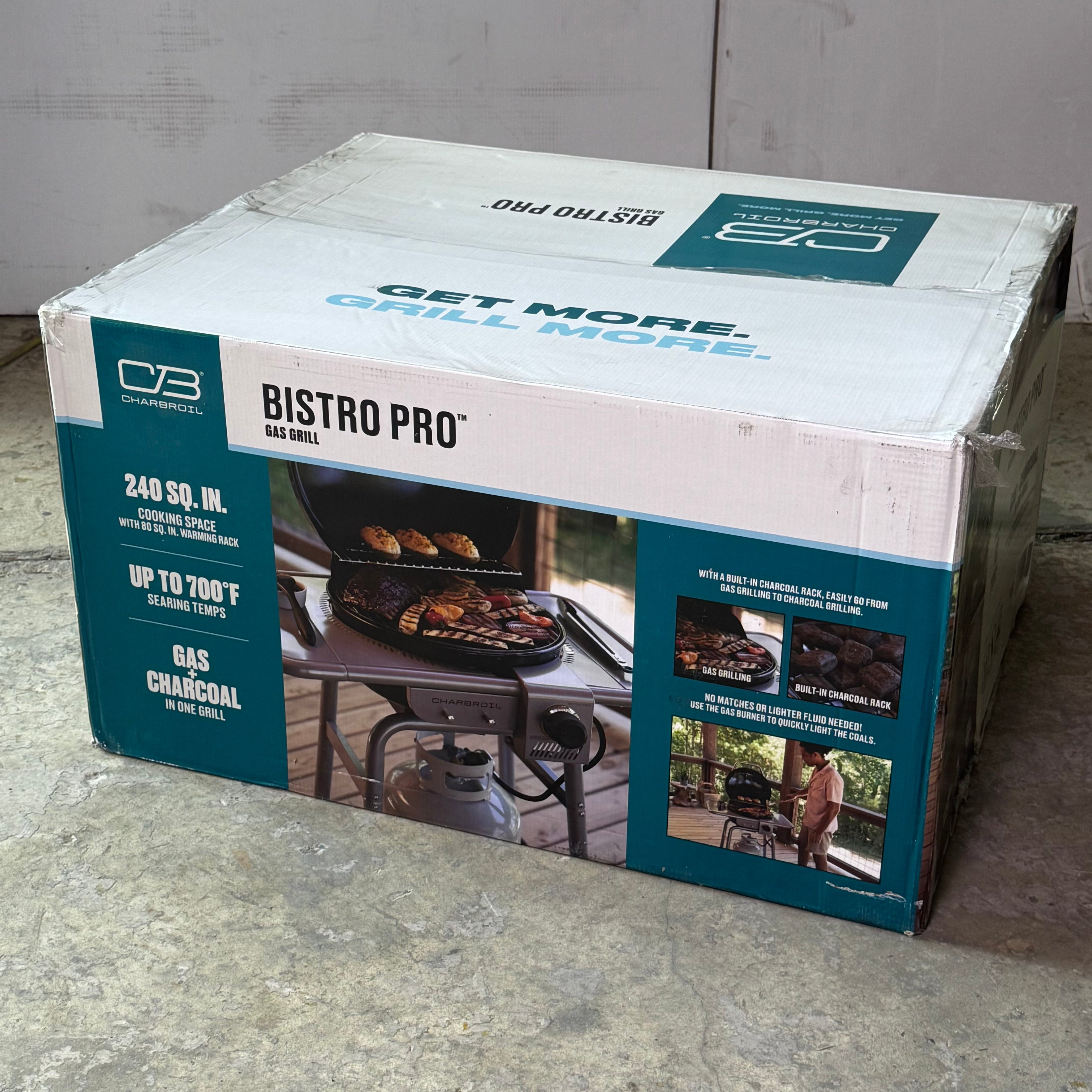 CHARBROIL Bistro Pro Gas Grill For Small Spaces And Patios 240 sq in Black 25302161