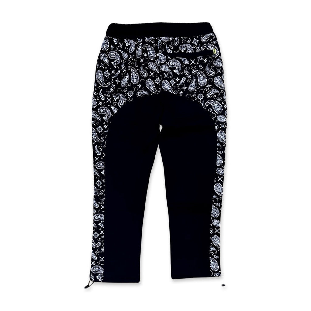 Paneled Joggers - Black Paisley