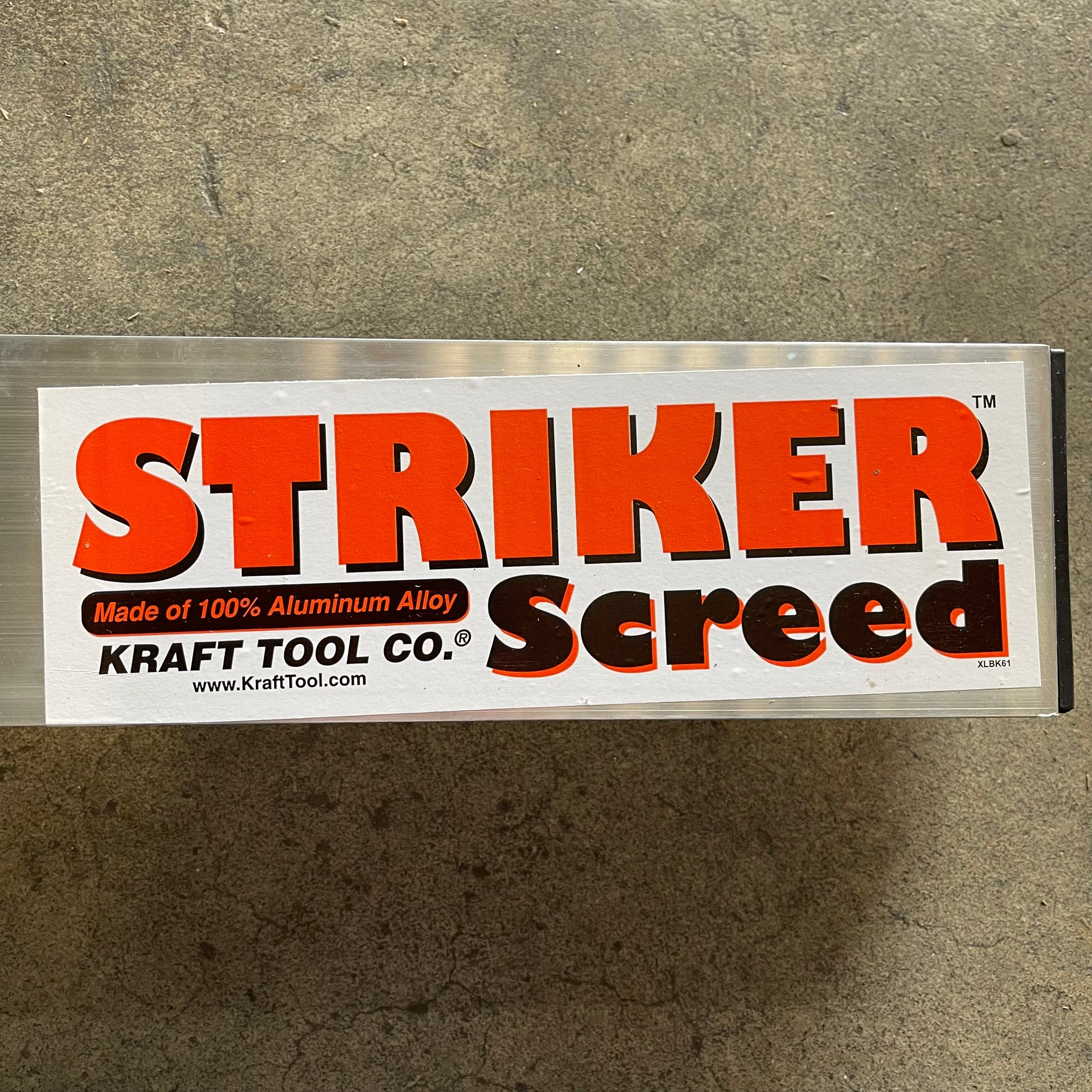 KRAFT TOOL CO. Striker Screed 168”x3-1/2”x1-1/2” ALUMINUM CC614AL