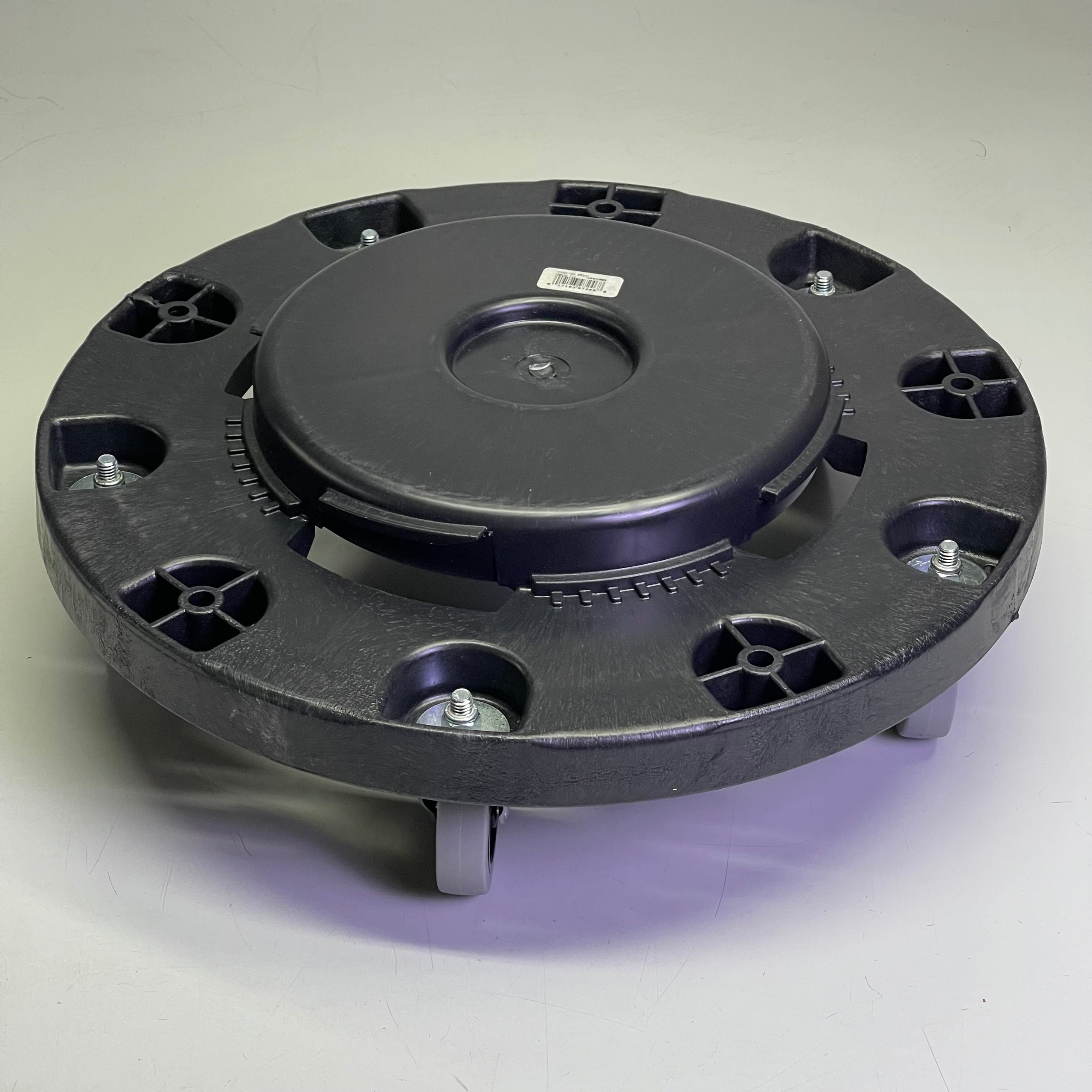 CARLISLE Bronco Round Trash Can Dolly W/ Replaceable Casters 18" Dia x 6" H 3691003