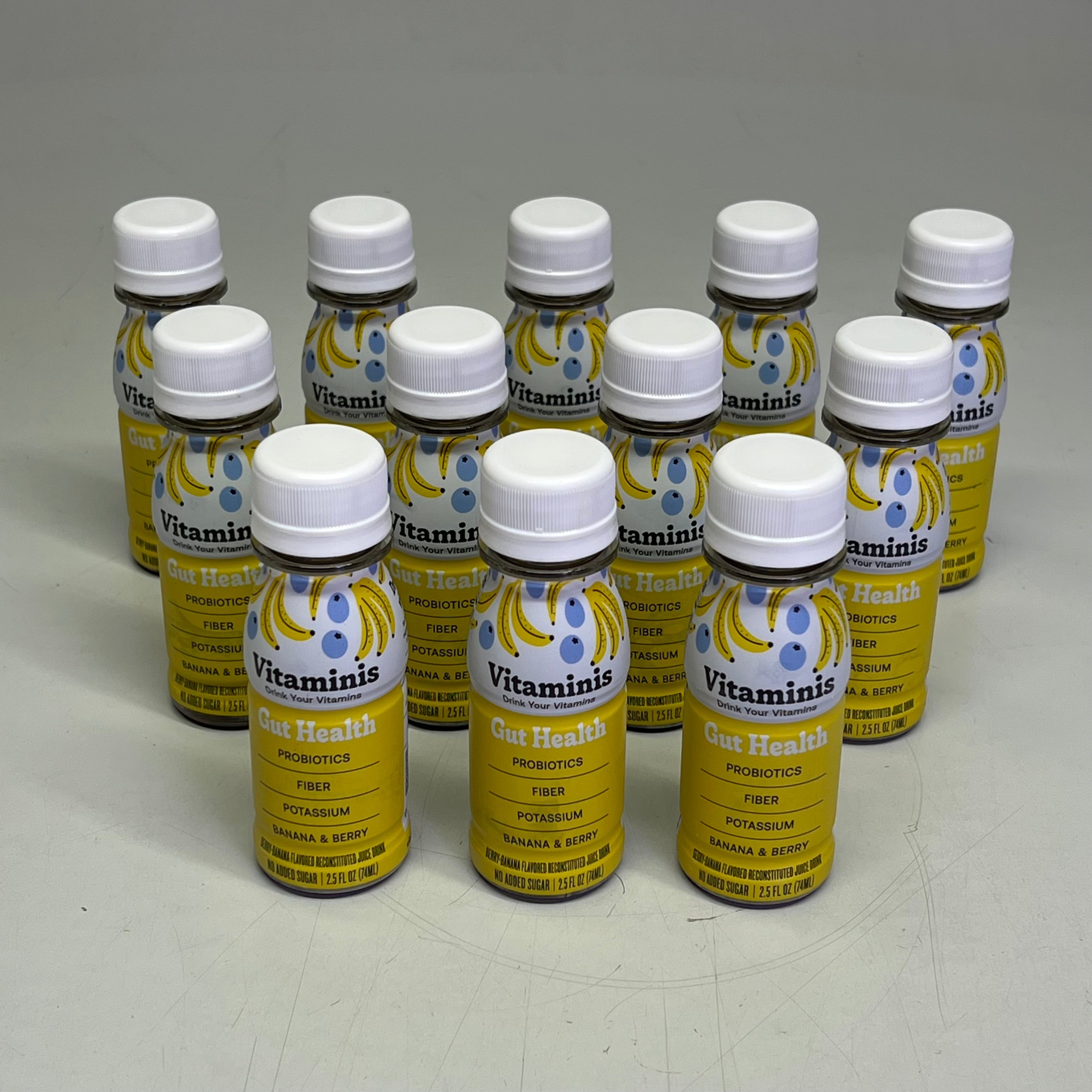 VITAMINIS (12 PACK) Gut Health Banana & Berry Flavor 100% Vegan BB 03/27