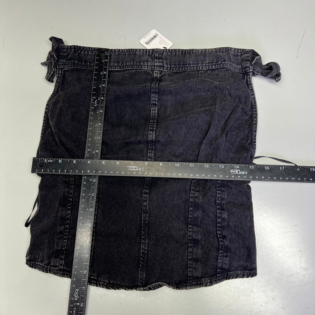 FREE PEOPLE 100% Cotton Louie Indigo Top Women's Sz L Black 98546724