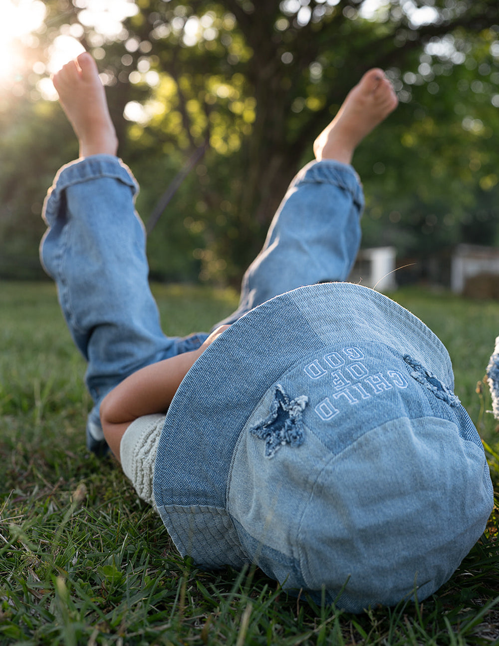 Child of God Denim Kids Bucket Hat
