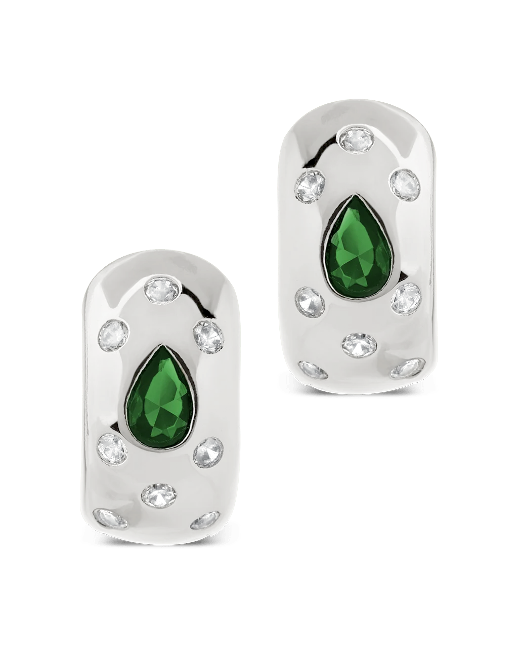 Mixed CZ Chunky Huggie Hoops