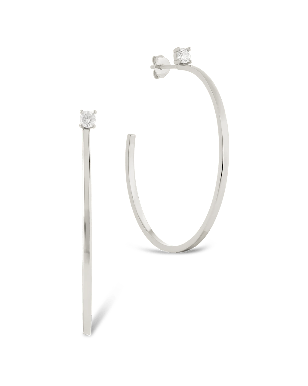 Sterling Silver Kamryn Luxe Stone Accent Hoops