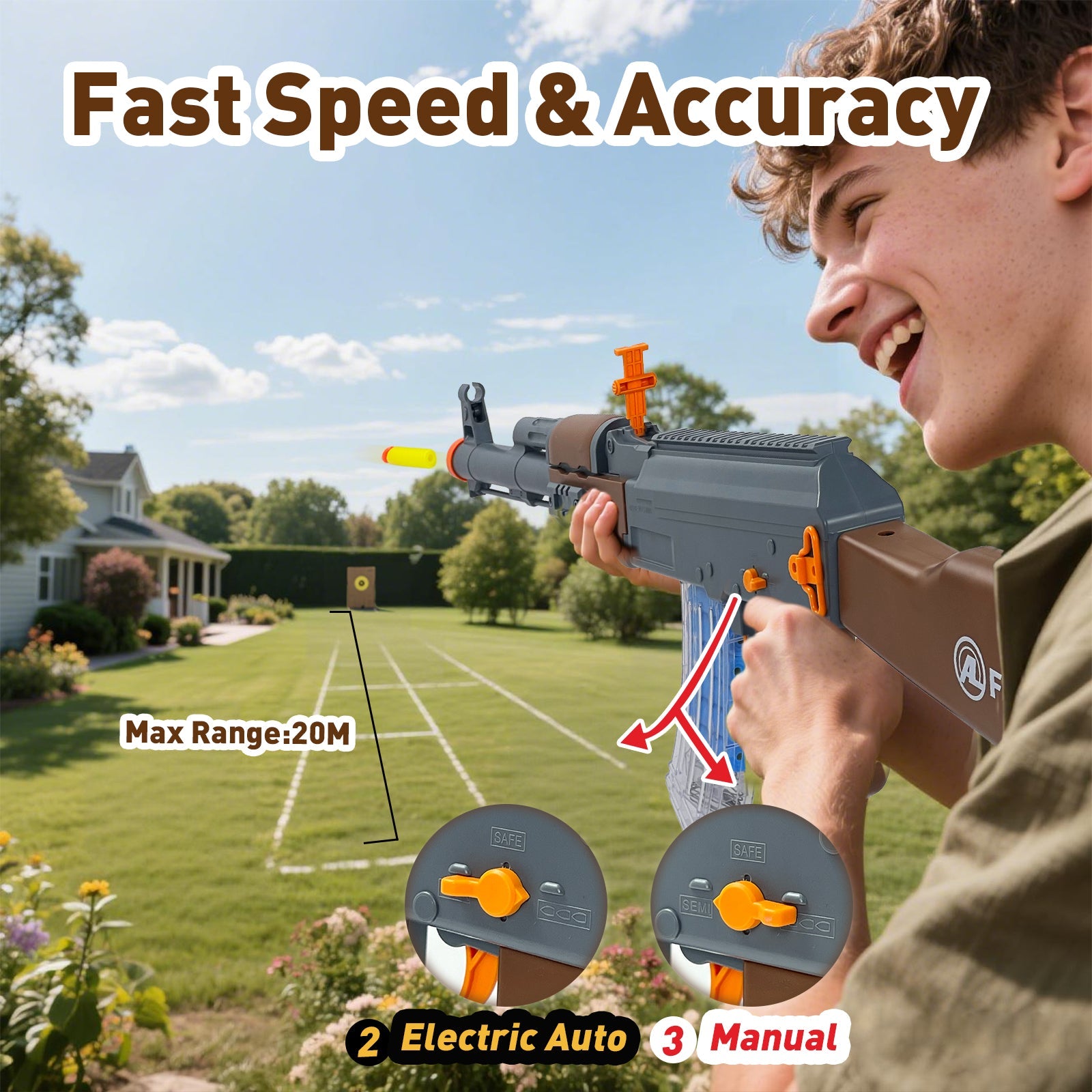 AK Tactical Battle Blaster – Dual Mode Power, 680+ Shots, Built for Backyard Combat
