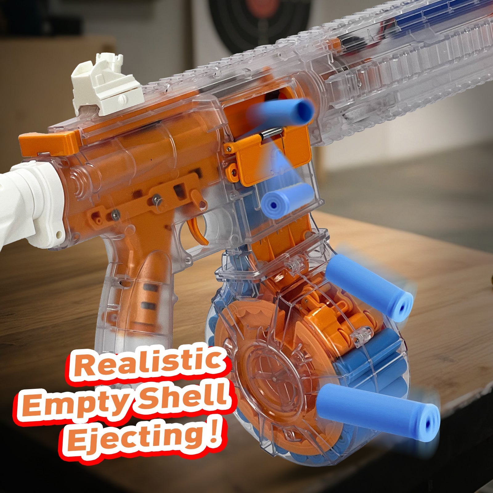 H416 Semi-Automatic Foam Dart Blaster – Shell Ejection, Rechargeable Battery & 22-Round Magazine
