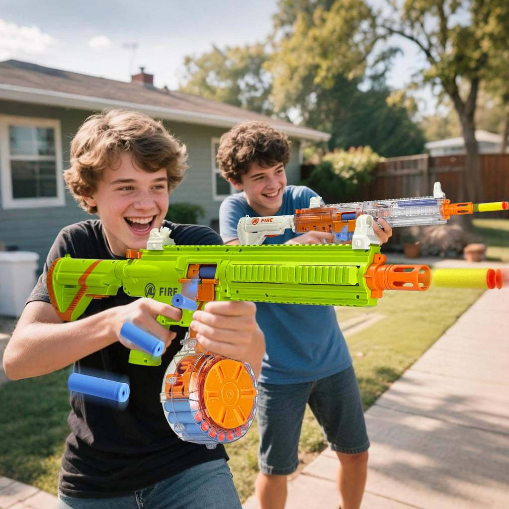 H416 Semi-Automatic Foam Dart Blaster – Shell Ejection, Rechargeable Battery & 22-Round Magazine