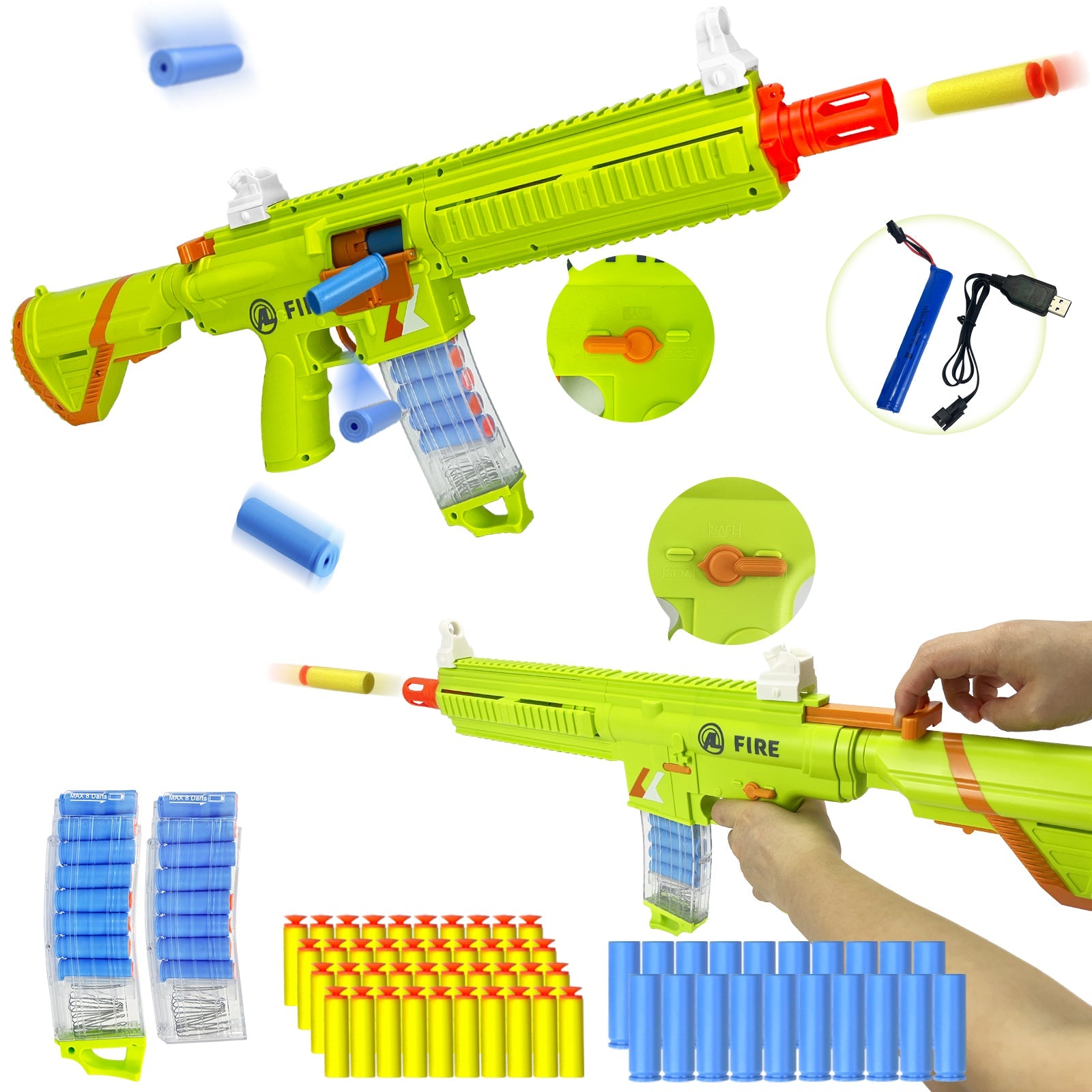 Automatic 416 Toy Gun, Electric Suction Darts Toy Gun, H416 Toy Gun, two shooting modes, for adults, teenagers, holiday gifts, birthday gifts,