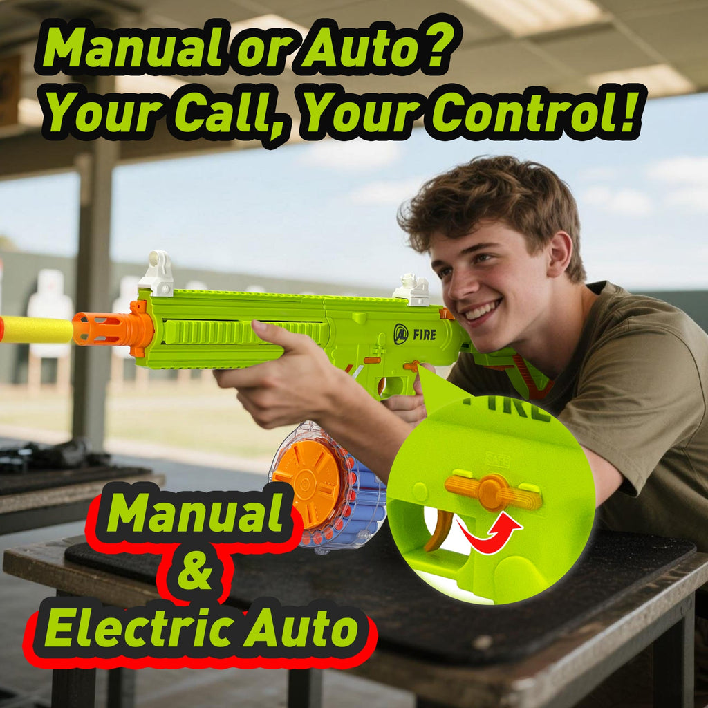 H416 Semi-Automatic Foam Dart Blaster – Shell Ejection, Rechargeable Battery & 22-Round Magazine