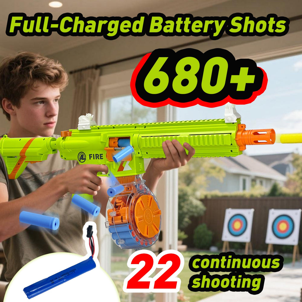 H416 Semi-Automatic Foam Dart Blaster – Shell Ejection, Rechargeable Battery & 22-Round Magazine