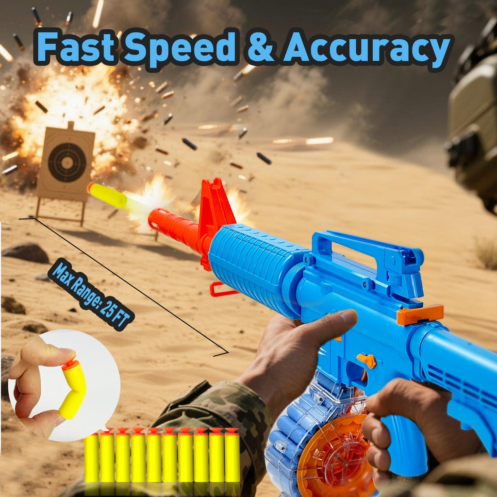 M16 Foam Dart Blaster – Semi-Automatic Electric Rifle with 22-Round Magazine & Shell Ejection