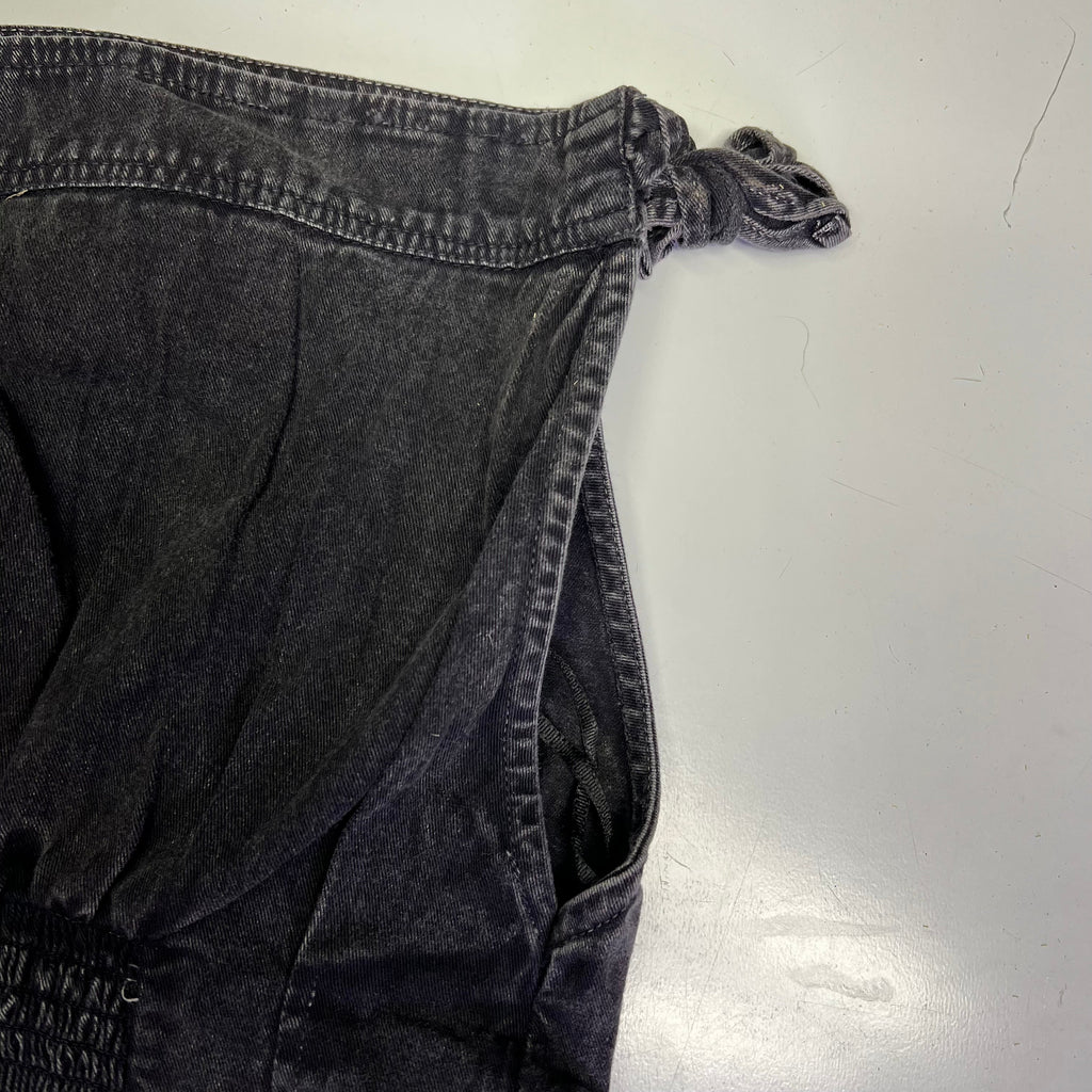 FREE PEOPLE 100% Cotton Louie Indigo Top Women's Sz L Black 98546724