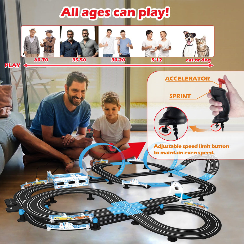 MR-06L Victory Set Slot Car Racing Track – High-Speed Electric Racing Game for Kids & Families