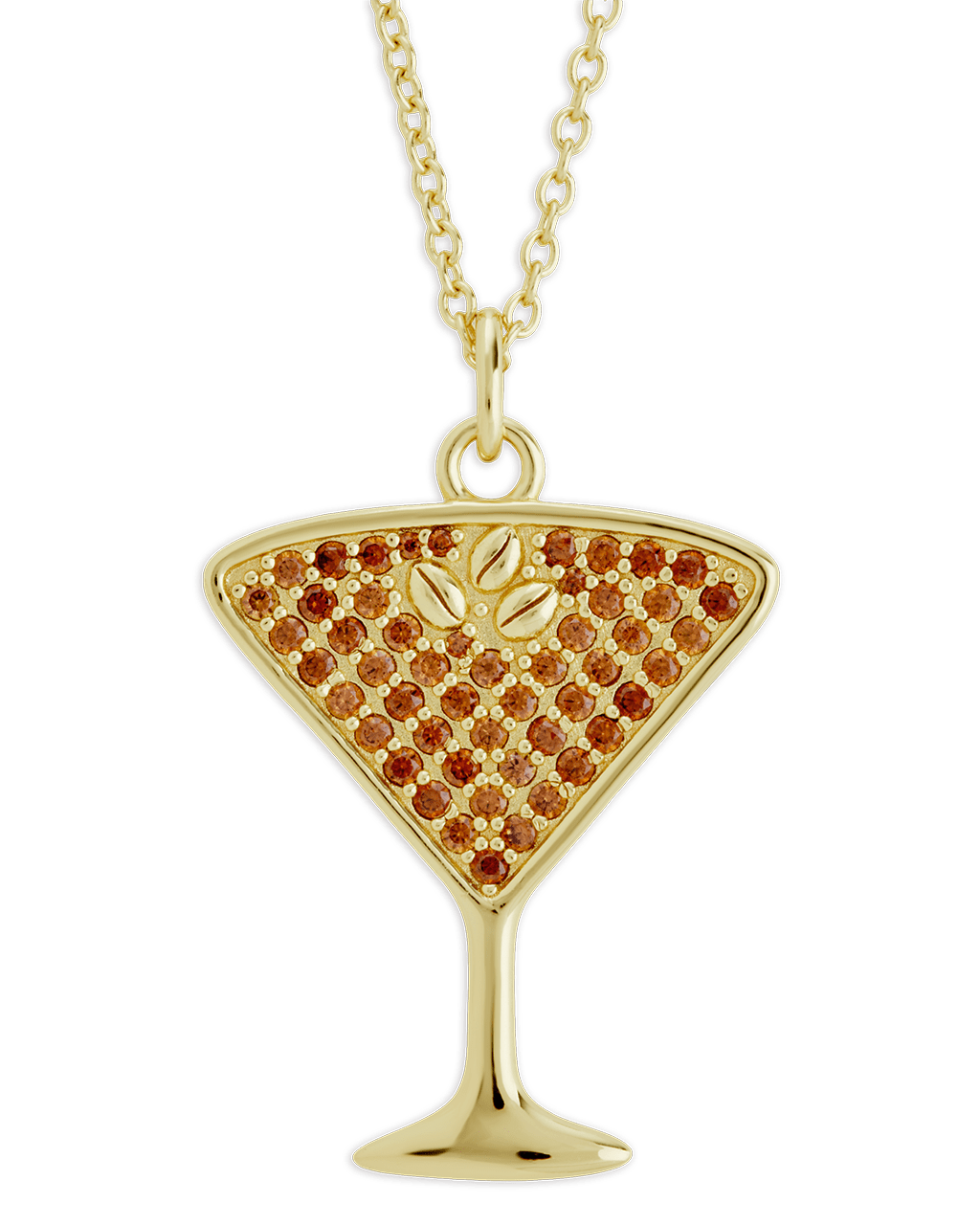 Pave CZ Espresso Martini Pendant