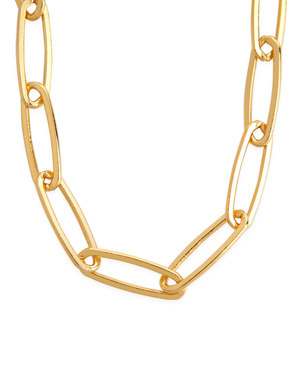 Sterling Silver Large Elongated Paperclip Chain Necklace