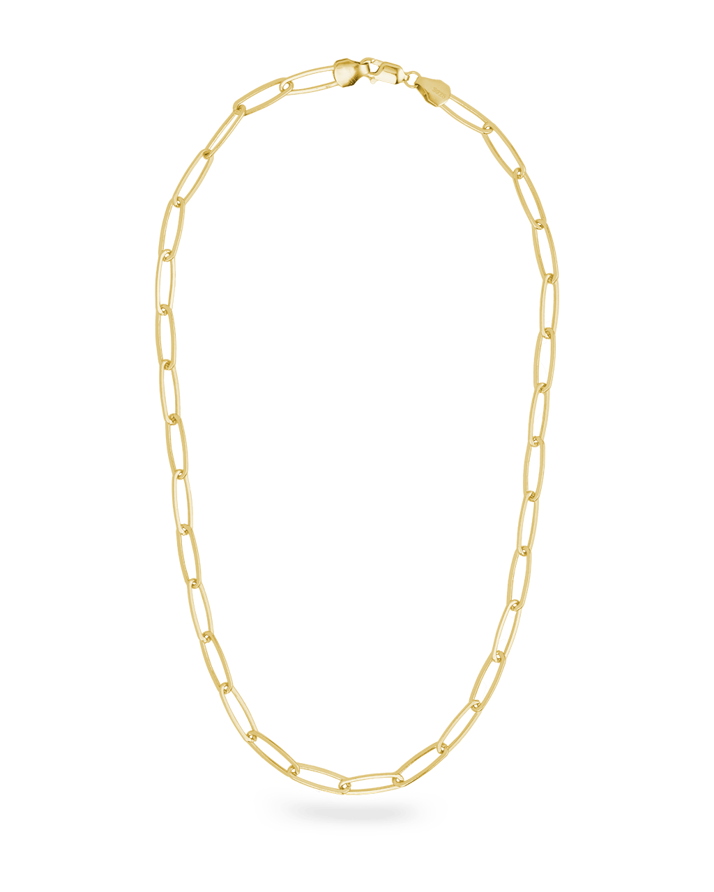 Sterling Silver Large Elongated Paperclip Chain Necklace