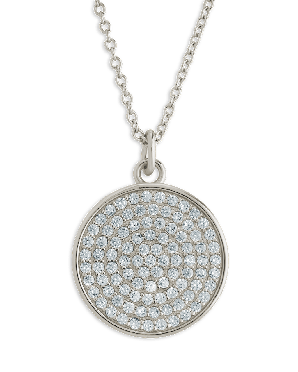 Pave CZ Circle Pendant