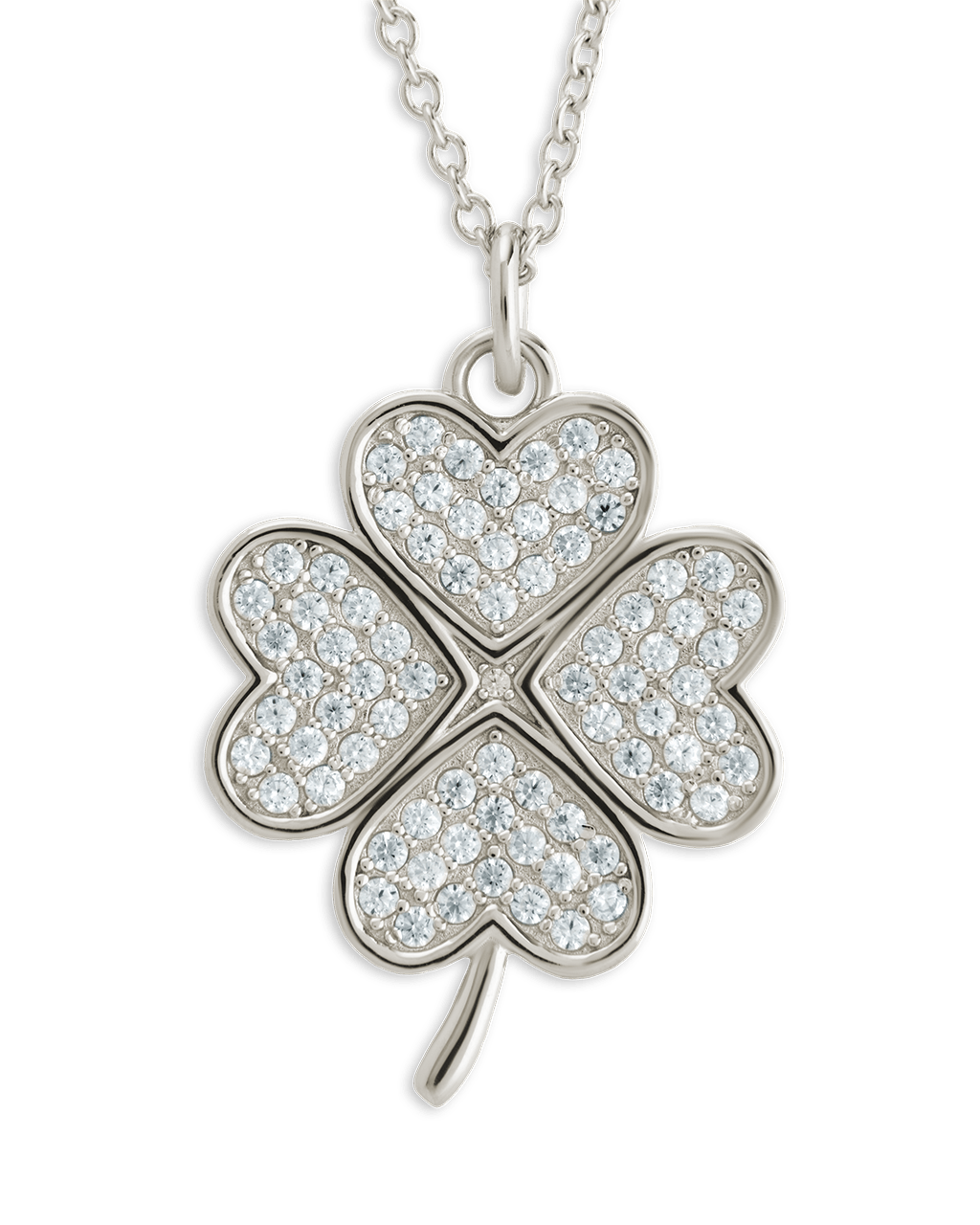 Pave CZ Shamrock Pendant