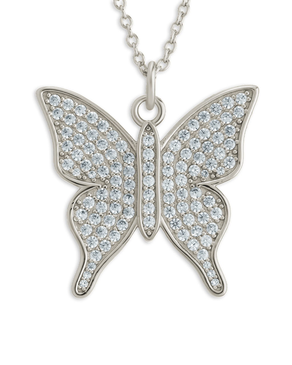 Pave CZ Butterfly Pendant