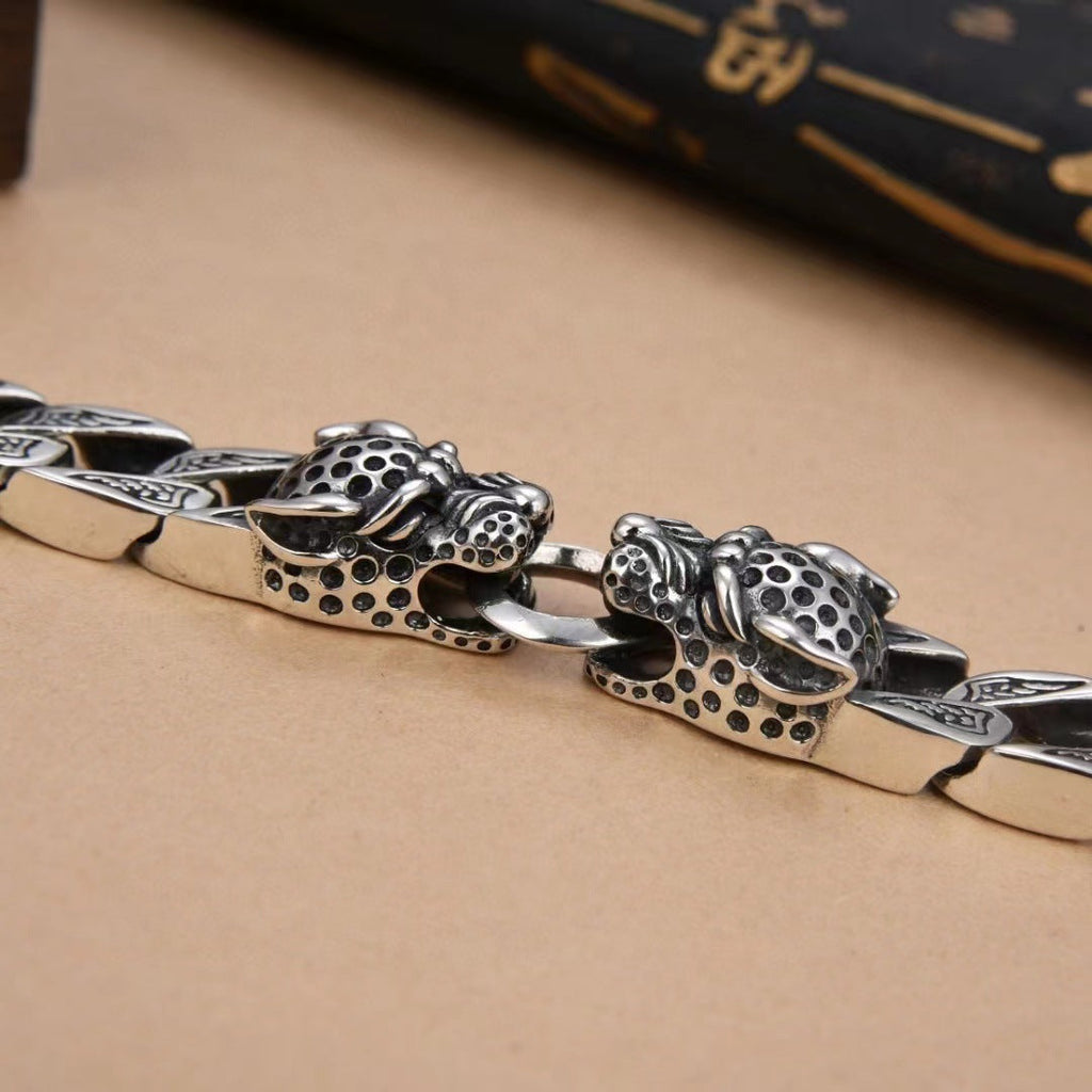 Very domineering retro double leopard men's bracelet