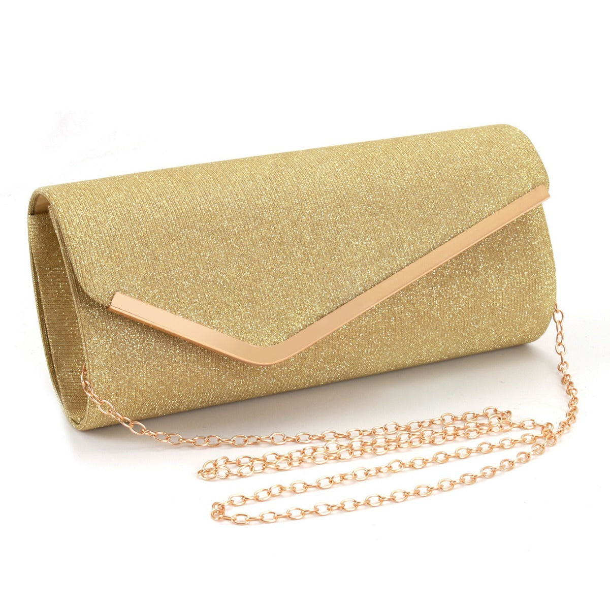 Women's three-fold bag with colorful glitter