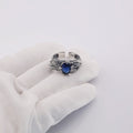 Retro feather sapphire open ring