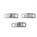 Hip-hop zircon cross smiling face broken heart shoe buckle