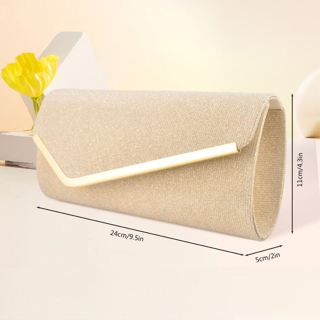 Women's three-fold bag with colorful glitter