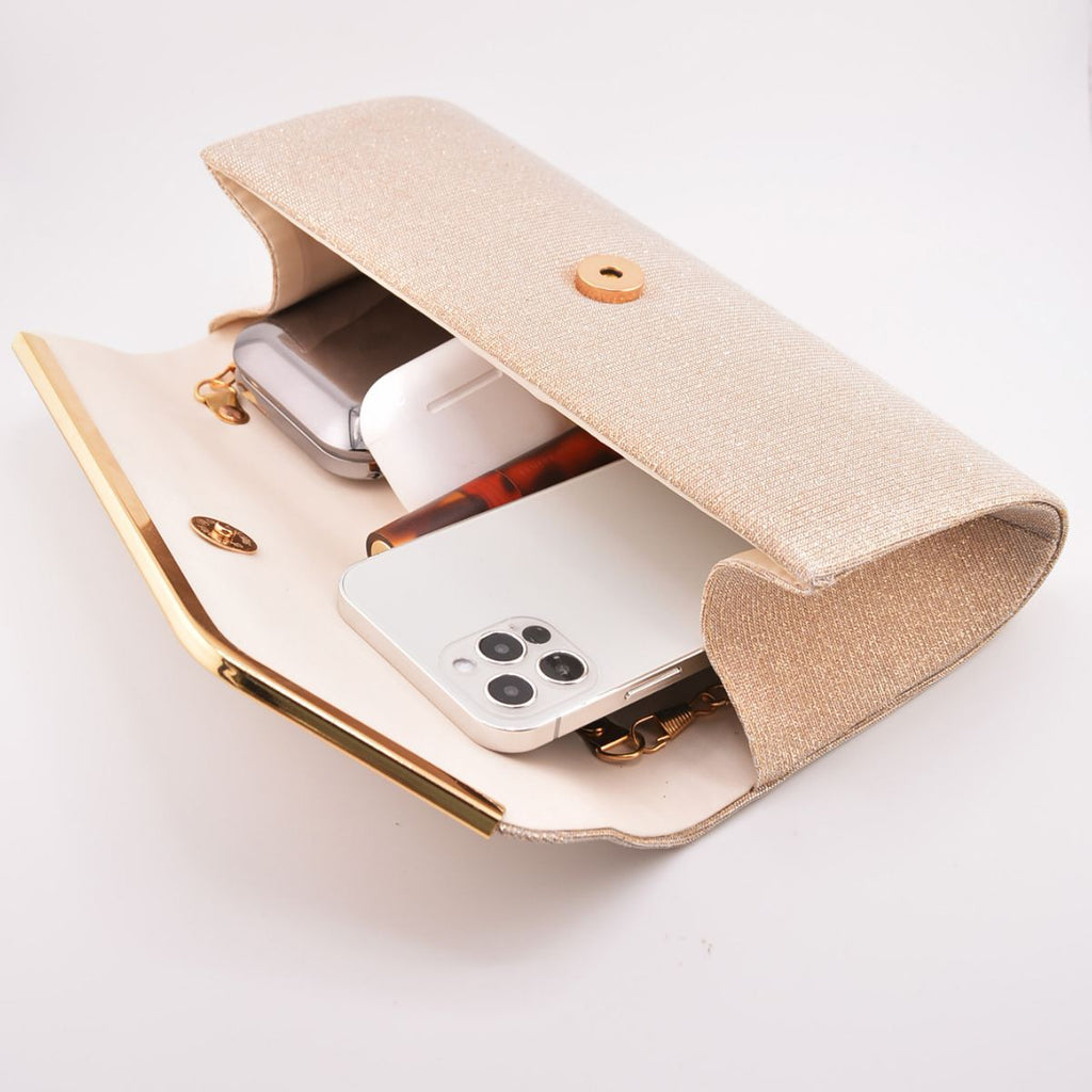 Women's three-fold bag with colorful glitter