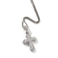 Gold-plated, diamond-encrusted mini cross necklace