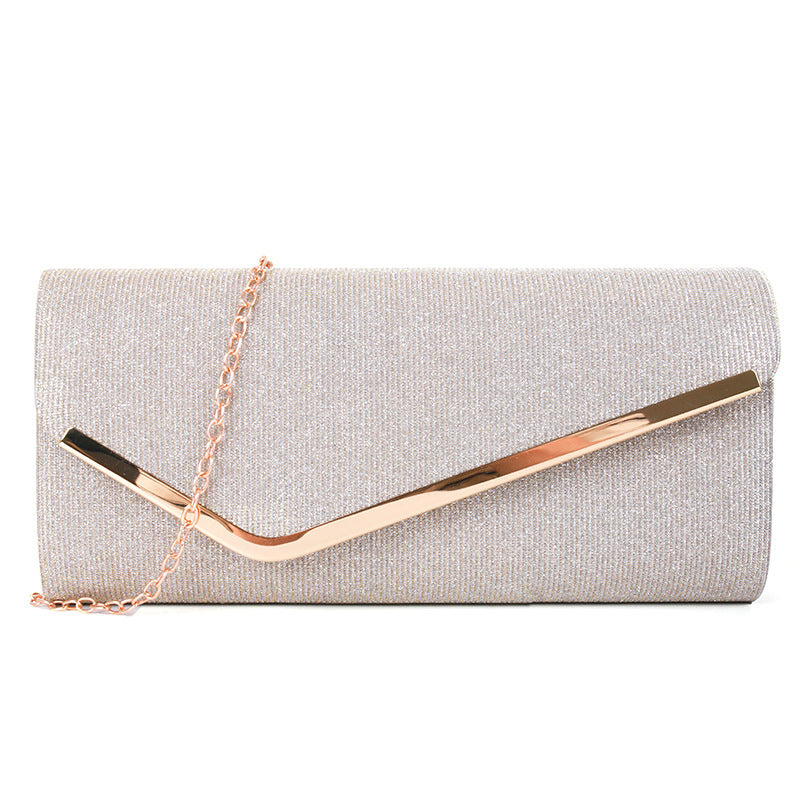 Women's three-fold bag with colorful glitter