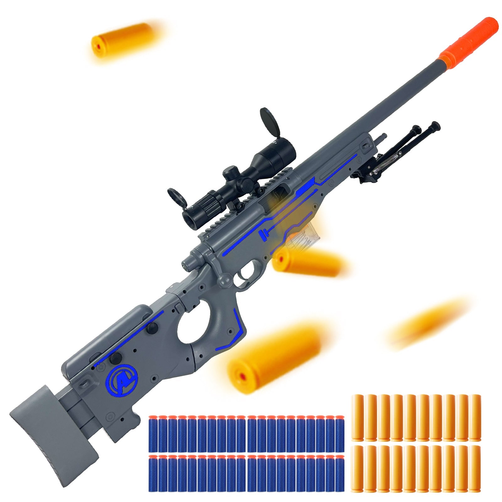 AWM Tactical Sniper Blaster – Foldable Stock Foam Dart Rifle for Backyard Battles
