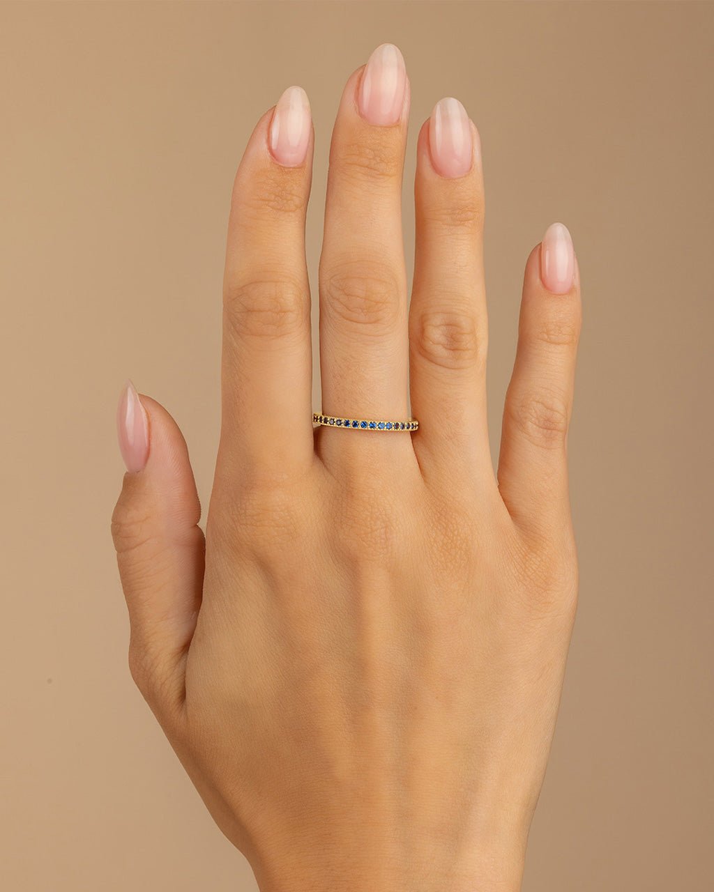 Sterling Silver 2.5mm Thin Sapphire CZ Band Ring