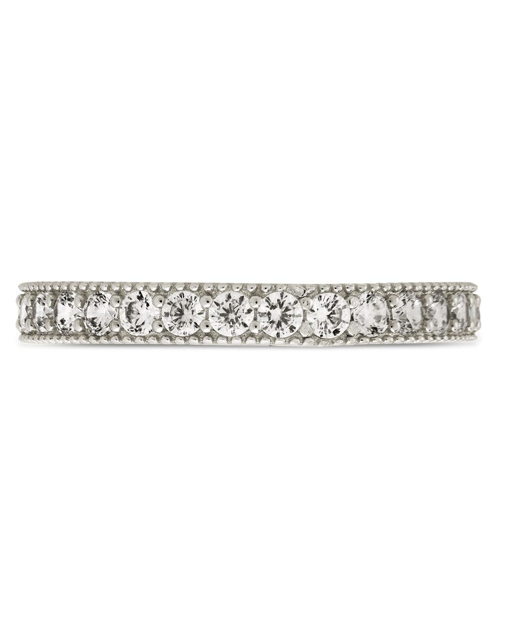 Sterling Silver 3mm Thin CZ Band Ring