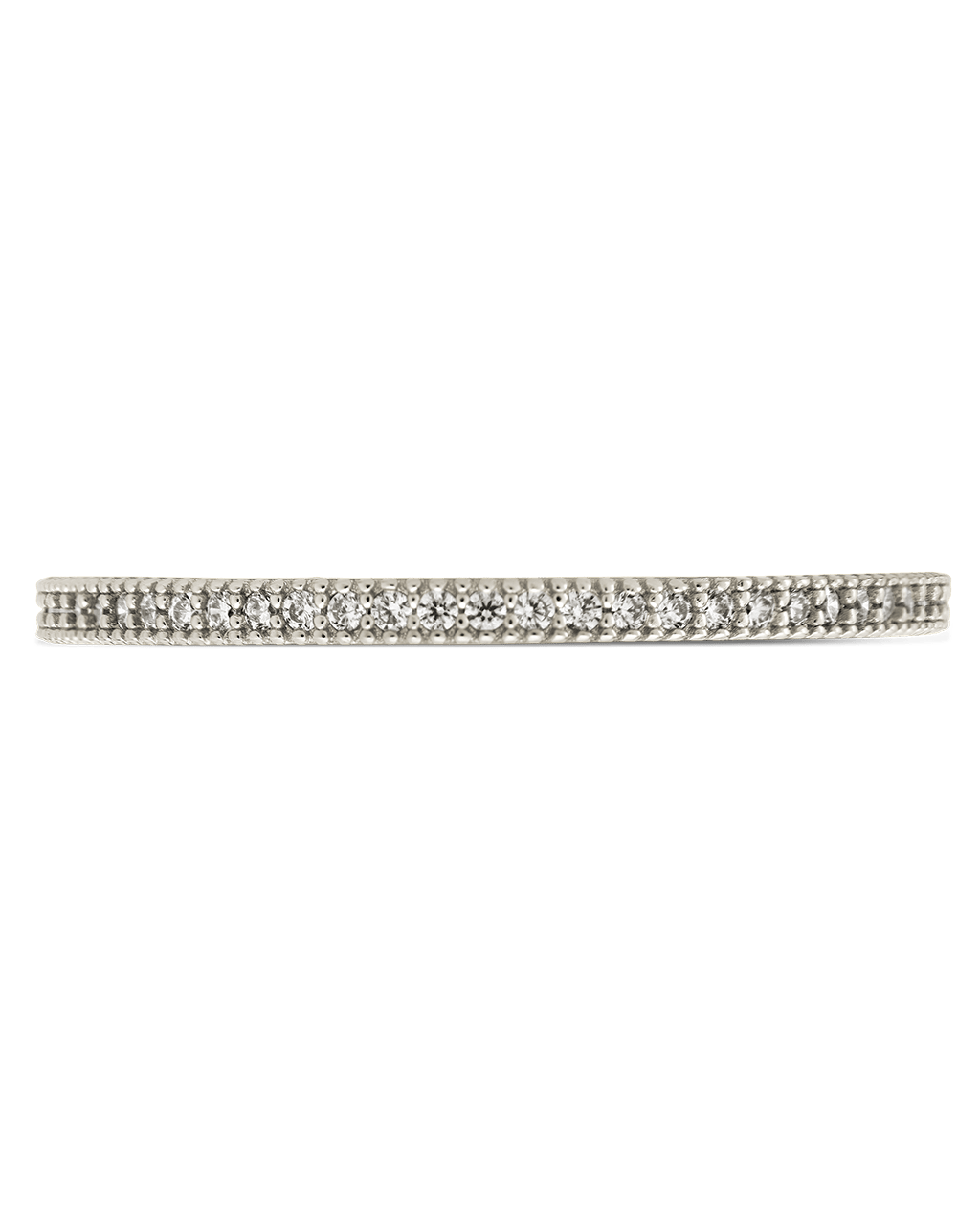 Sterling Silver 1.5mm Thin CZ Band Ring