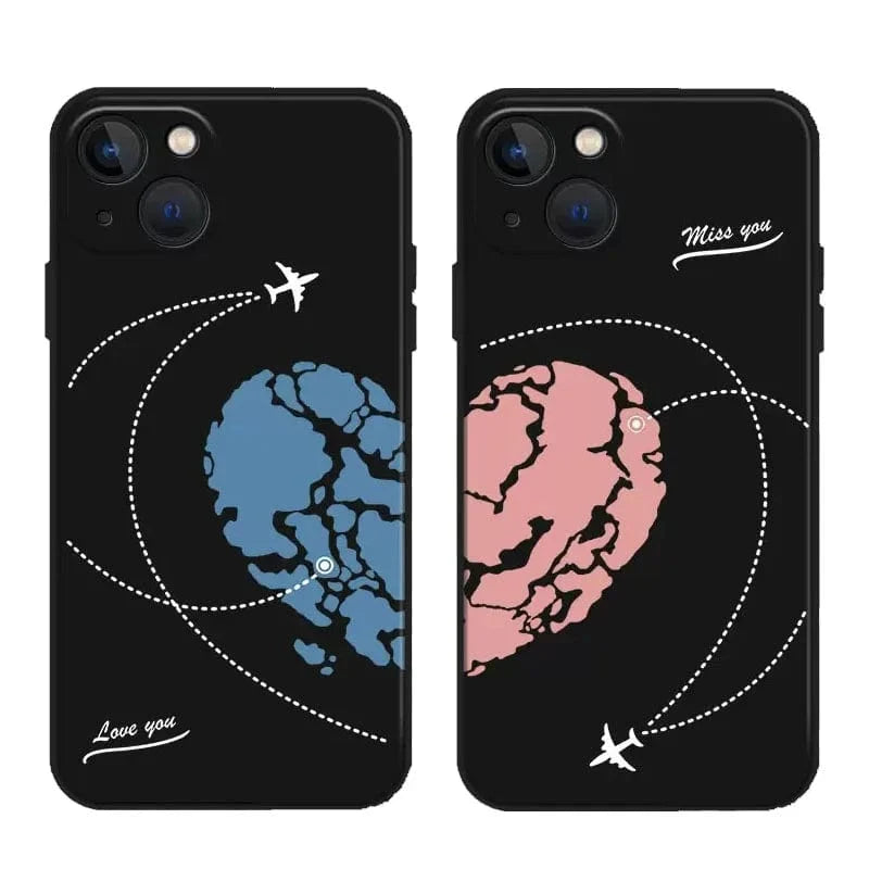 Aircraft Love Heart Couple iPhone Case