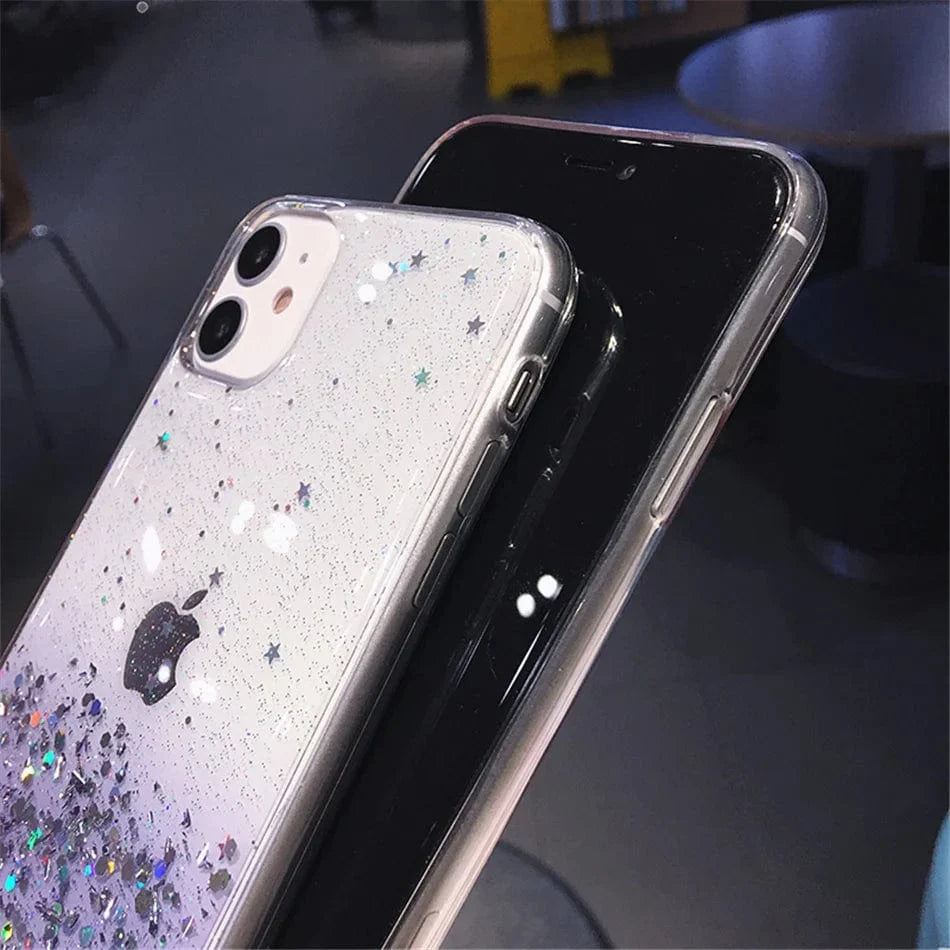 Cute Gradient Sequins Clear Glitter iPhone Case