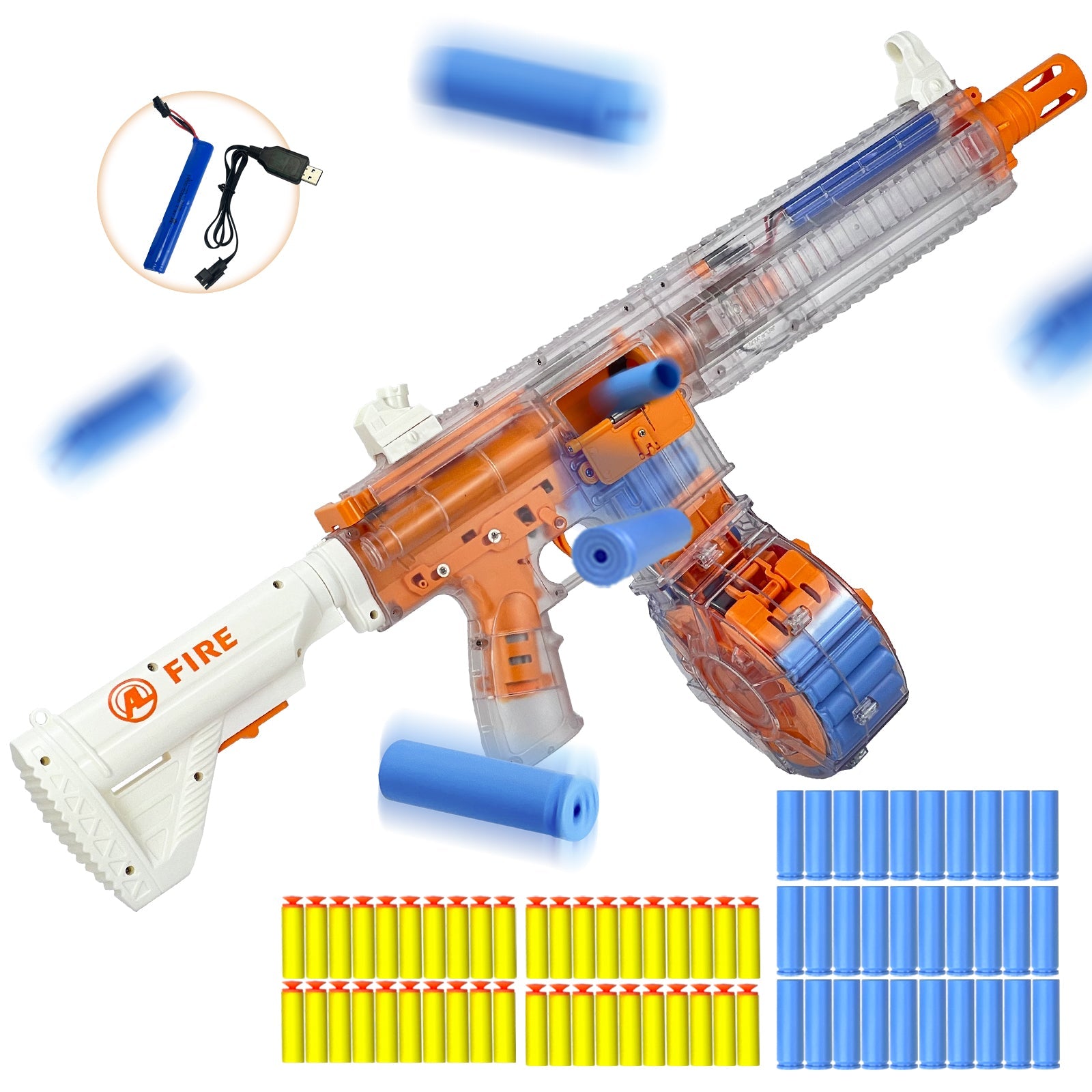 H416 Semi-Automatic Foam Dart Blaster – Shell Ejection, Rechargeable Battery & 22-Round Magazine