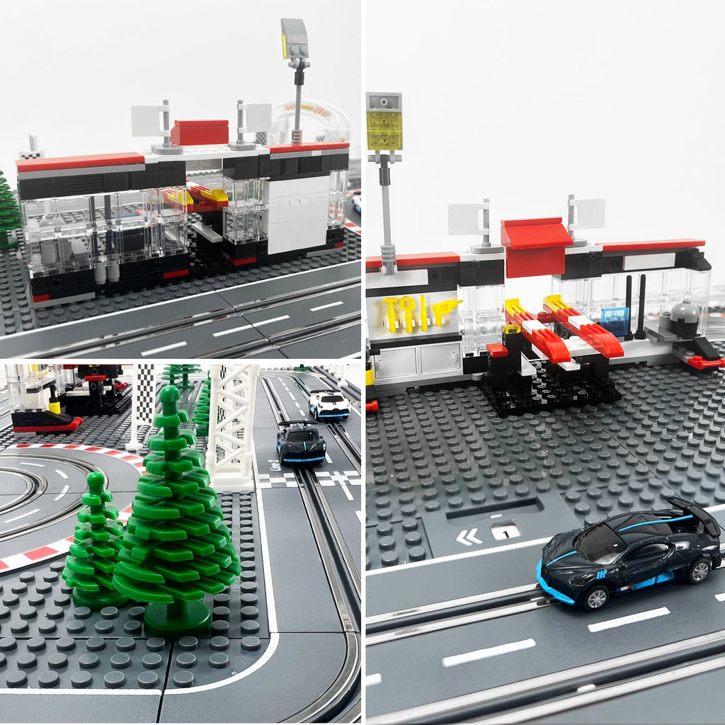 Slot Cars Race Track Sets, with 2 tracks 2 controllers 2 cars, Adjustable Speed, Block Building Slot Car Race Set,Christmas present， Toys Gifts