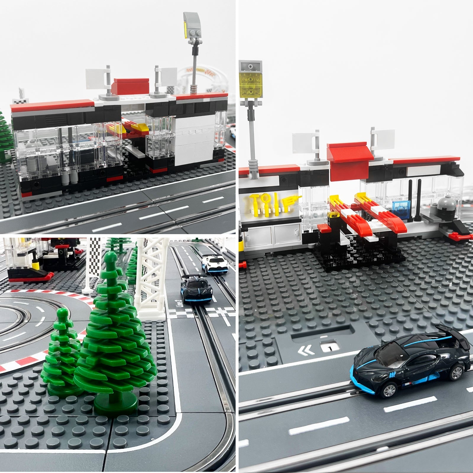 Slot Cars Race Track Sets, with 2 tracks 2 controllers 2 cars, Adjustable Speed, Block Building Slot Car Race Set,Christmas present， Toys Gifts