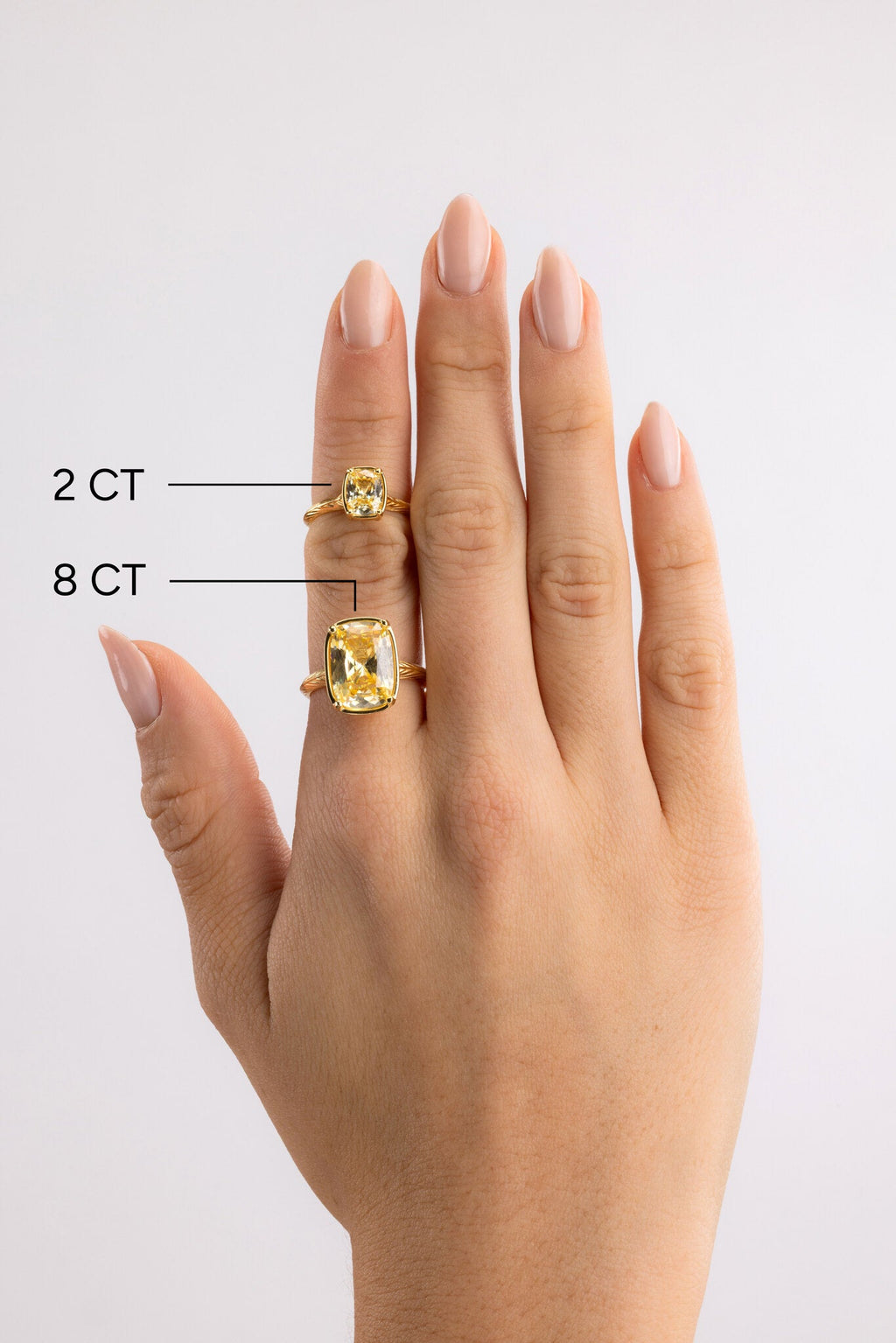 Sterling Silver Elongated Cushion Light Yellow CZ Cocktail Ring